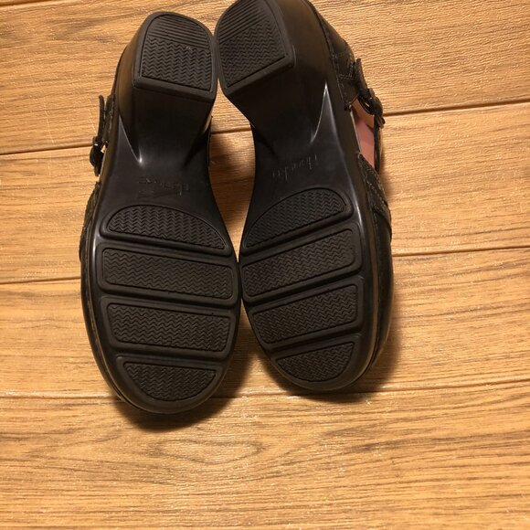 Women's Black Leather Mary Jane Clogs 7.5 - Picture 5 of 14